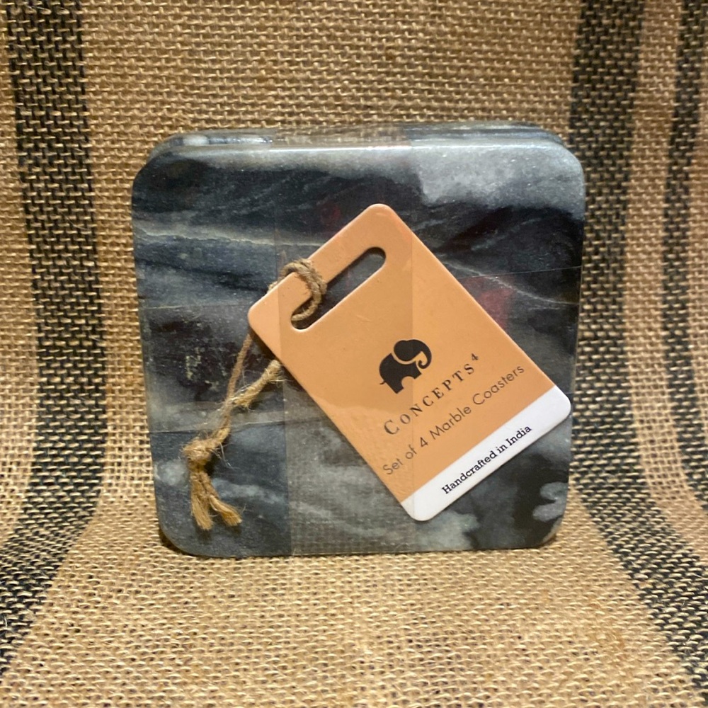 CONCEPTS Rounded Edge Marble Coasters